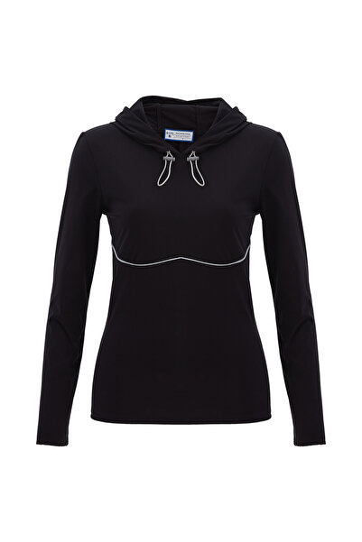 Perspective Γυναικεία μπλούζα Melany Slim Fit Hooded Μαύρη Χρώμα