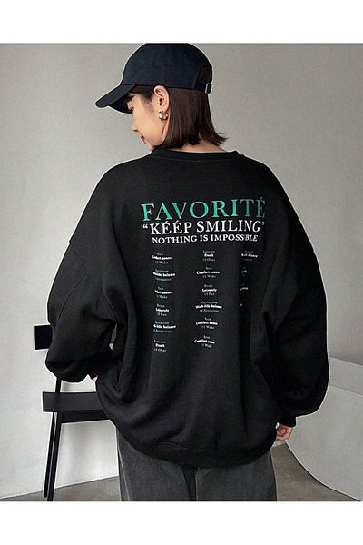 MANCY 'Favourite' Back Printed Crew Neck Sweatshirt
