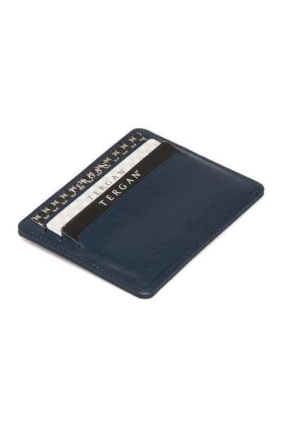 Tergan Δερμάτινη θήκη κάρτας Navy Blue Unisex 01050h86