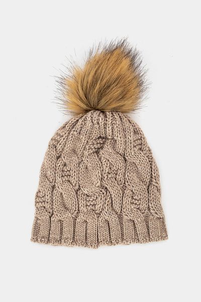 Perspective Beige Color Women's Feather Beret