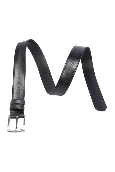 Tergan Black Leather Men's Belt 00308g86
