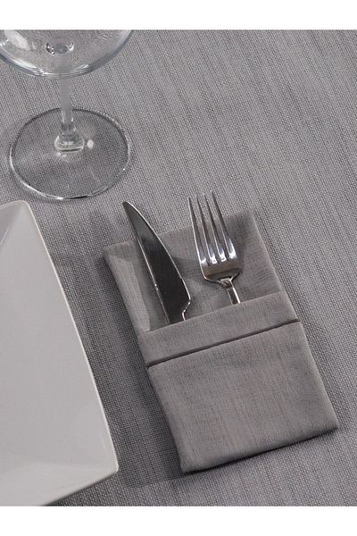 Butikhome Modern Cutlery Set with Linen Piping-8 pieces