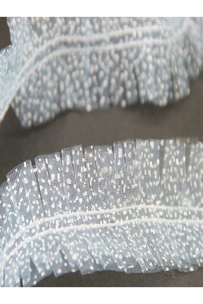 Kazanabil SNOWY PLEATED RIBBON RIBBON DECORATION MATERIAL BABY BLUE 1MT
