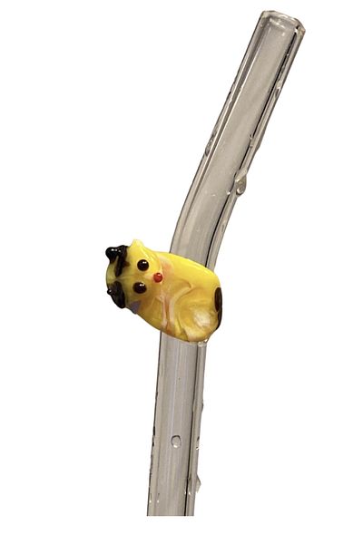 BAE ATOLYE Glass Straw with Cat Figure