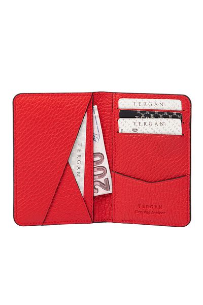 Tergan Κόκκινη δερμάτινη θήκη κάρτας Unisex 01645b68