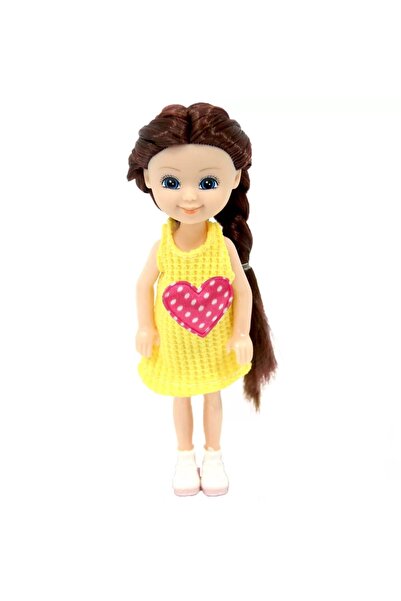 BYCEGU 15 Cm Boyunda Minik Elbiseli Uzun Saçlı Uyku Arkadaşı Belissa Oyuncak Bebek