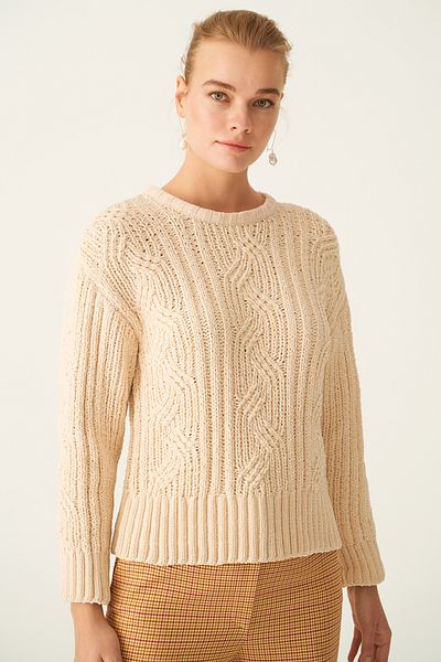 Perspective Γυναικεία πλεκτή μπλούζα Illas Beige Color