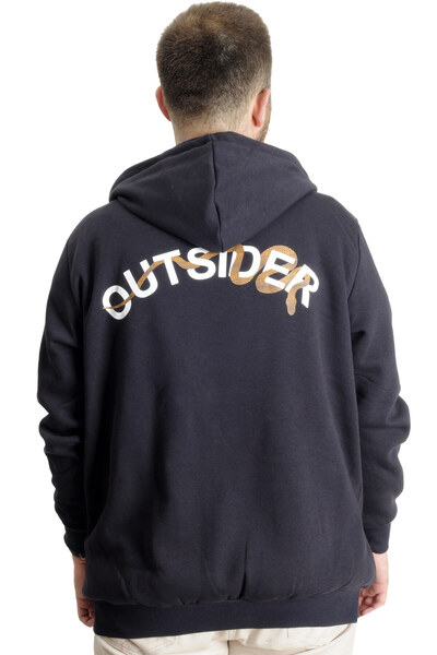 ModeXL Ανδρικό φερμουάρ με κουκούλα Outsider 23547 - Navy Blue, Large