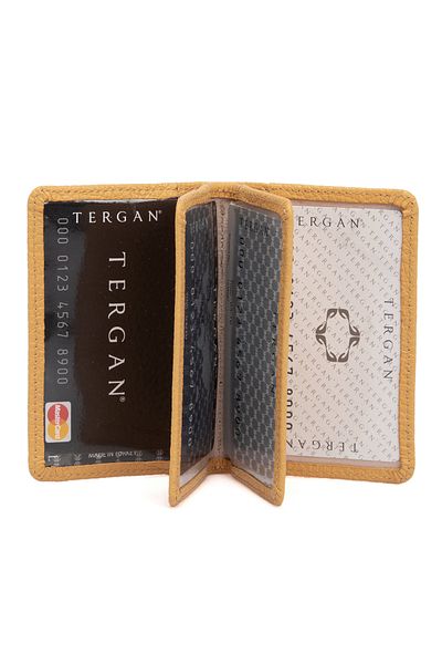 Tergan Κίτρινη δερμάτινη θήκη για κάρτες Unisex 01601h28