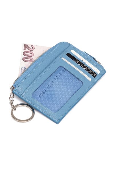 Tergan Blue Leather Unisex Card Holder 00265c43