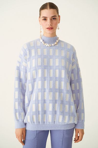 Perspective Illas Lilac Ecru Color Women's Knitwear Blouse