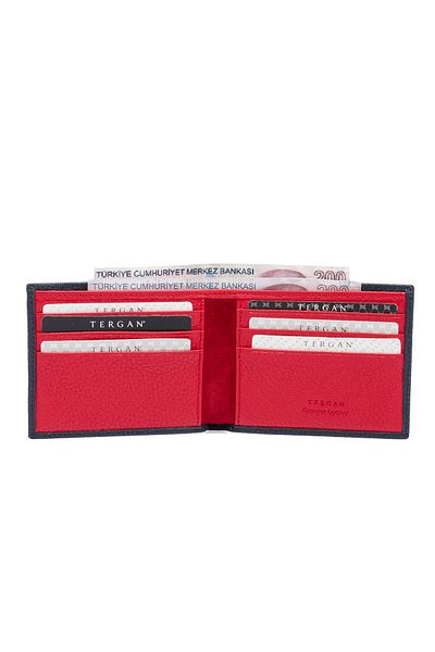 Tergan Navy Blue Leather Men's Wallet 01647n74
