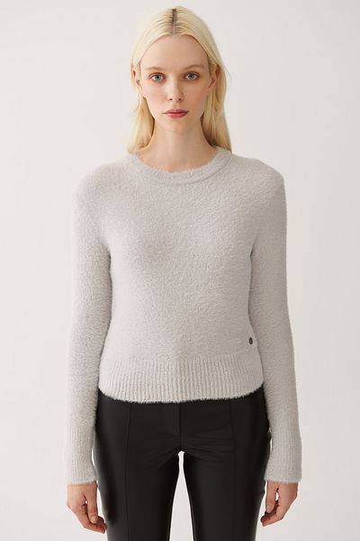 Perspective Hellgraue Damen-Strickbluse von Illas