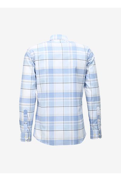 BROOKS BROTHERS Slim Fit Classic Revers Blau - Weiß Herrenhemd BBFW23MSH026