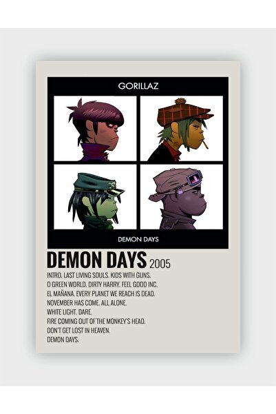 fırsatlar diyarı Gorillaz - Demon Days Duvar Posteri - Duvar Dekoru - Kalın K...