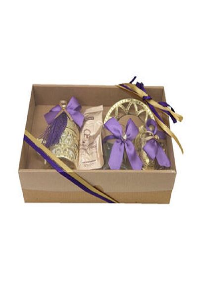 Kazanabil DECORATED GROOM COFFEE CUP SET PURPLE GOLD
