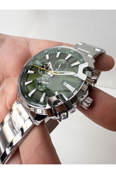 Lee Cooper 43 Mm Sports Steel Dual Time Calendar Men's Wristwatch