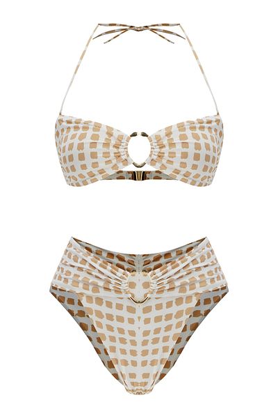 Perspective Ecru Beige Color Bikini Set
