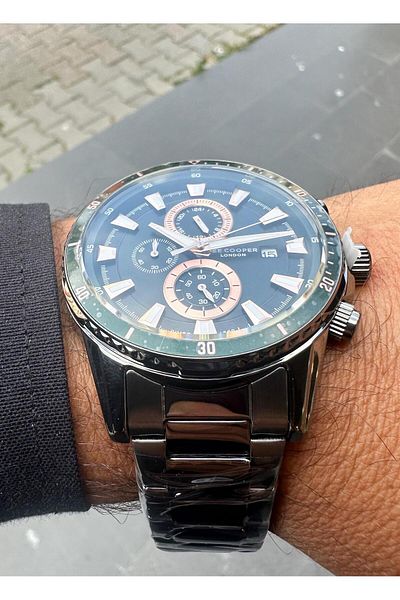 Lee Cooper Anthracite Color Green Dial Multifunction Men's Wristwatch