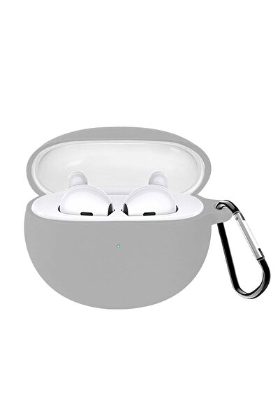 Microsonic Xiaomi Redmi Buds 4 Active Kılıf Askılı Mat Silikon Gri