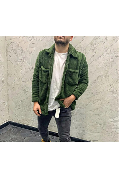 RANESA Unisex Green Double Pocket Welsoft Plush Jacket