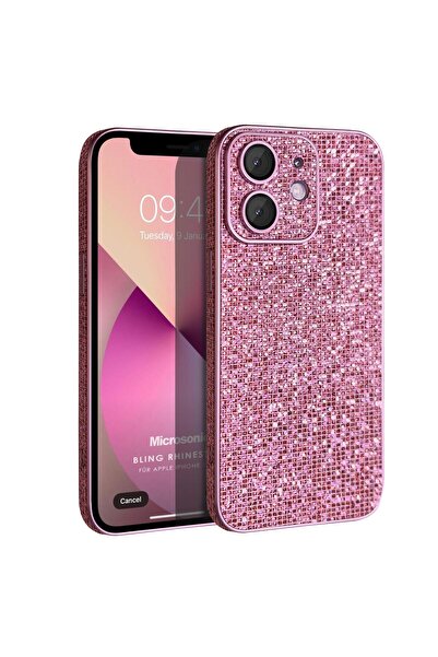 Microsonic Apple iPhone 11 Kılıf Bling Rhinestones Pembe