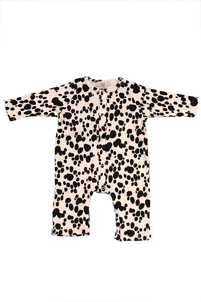 DİVİSTA Unisex Baby Ecru Color Polka Dot Jumpsuit