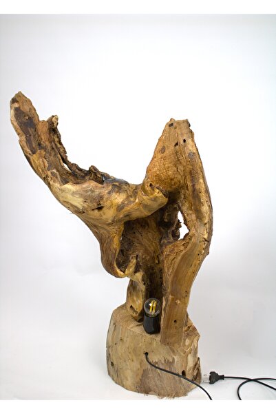 garden Moda Kütük Aydınlatma Dekoratif Doğal Ahşap Lamba Gece Lambası Bahçe Aydınlatma Masa lambası