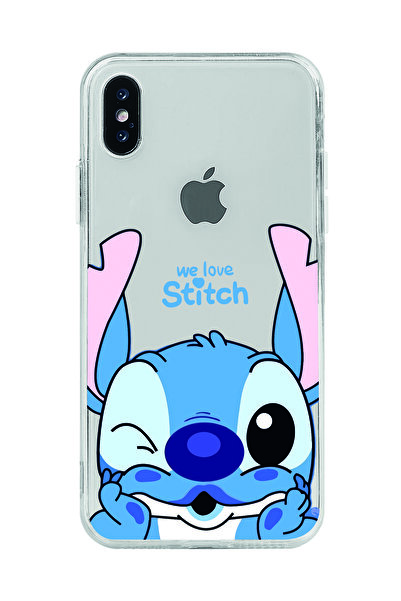 Magic Ring Iphone Xsmax Uyumlu We Love Stitch Desenli Şeffaf Telefon Kılıfı