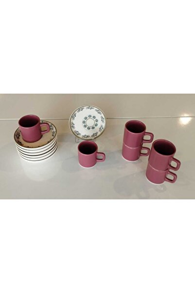 Keramika KERAMİKA 12 PARÇA 6 KİŞİLİK KAHVE FİNCAN TAKIMI