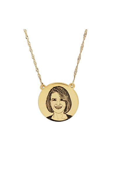 GÜMÜŞ Fotoğraflı Kişiye Özel 24 Ayar Has Altın Kaplama Kolye