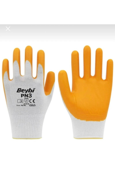 Beybi işçi Eldiveni PN3 Nitril Sarı - BEYBİ Pn-3 Işçi Eldiveni Koli 288 Adet