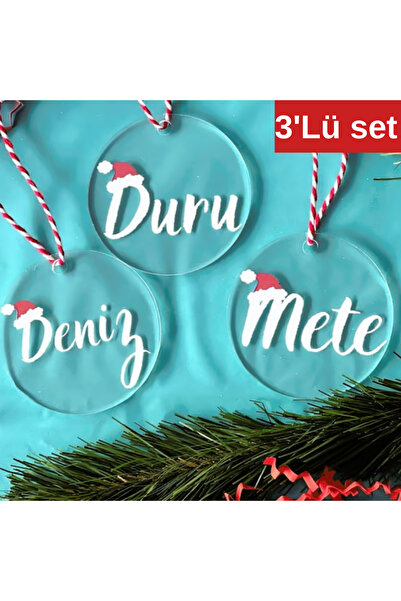 Jolie Ma 3'lü set kişiye özel yılbaşı süsü
