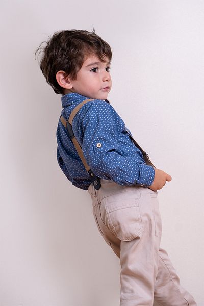 LULU Kids Costum Băiat cu Papion și Bretele Model „melodie”.