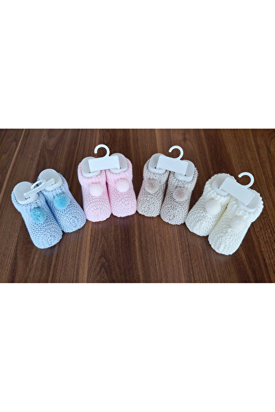 Necix's Pompom Knitted Baby Booties 100% Cotton