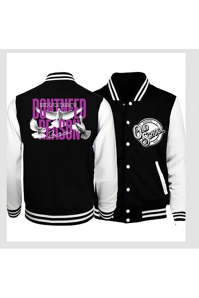 Edizen Double Direction Printed Reason 2024 Oversize Premium College Jacket 100% βαμβάκι