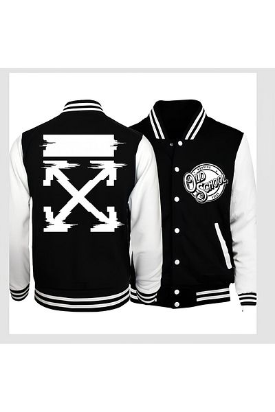 Edizen Double Direction Printed Off 2024 Oversize Premium College Jacket 100% βαμβάκι