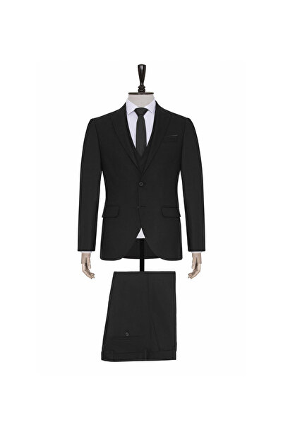 SÜVARİ Süvari Normal Bel Slim Fit Siyah Erkek Takım Elbise TK1001100128