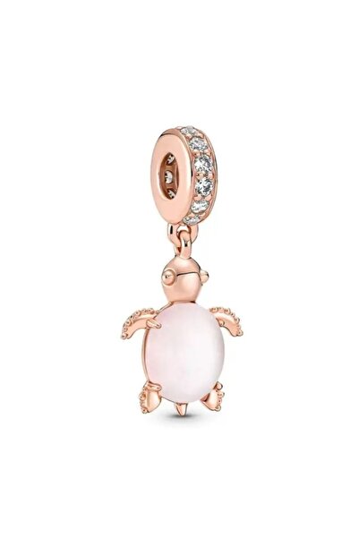Lux Design 925 Ayar Gümüş Kaplumbağa Turtle Rose Charm