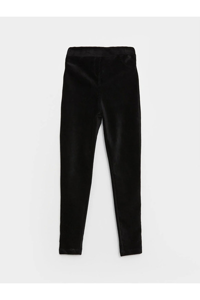 LC Waikiki LCW Kids Basic Girls' Velvet Tights with Elastic Waist