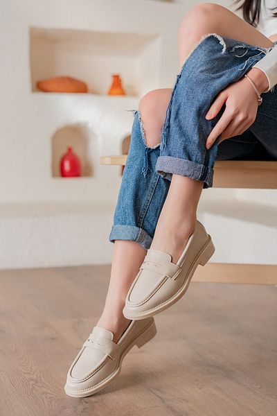 bakacstore Γυναικεία Μπεζ Μοκασίν Casual Loafer παπούτσια
