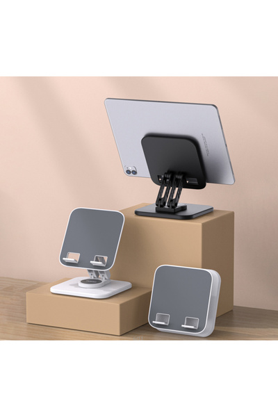 Coverzone Ρυθμιζόμενη 360 μοιρών λεπτή βάση στήριξης tablet τηλεφώνου από αλουμίνιο F10max Μαύρο