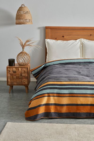 Karaca Home Nina Double Cotton Blanket Anthracite