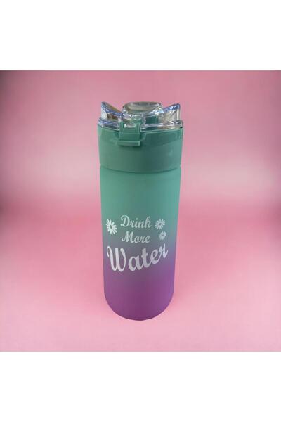 Live House Motivasyonel Cam Su Matarası Su Şişesi Suluk 500 ml Bpa Içermez Mavi