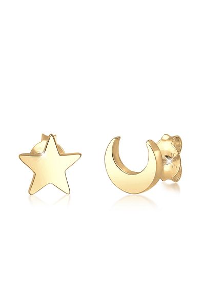 ELLI Ohrringe Basic Trend Astro Sterne Halbmond 925 Silber