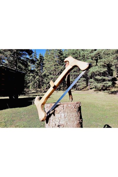 Tantobushcraft El Yapımı Yay Testere – 45 cm İsveç Çeliği Gman Bıçaklı, Ahşap...