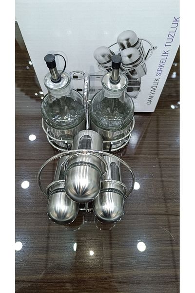 DEKOR ZÜCCACİYE HOME 5-Piece Glass Oil Vinegar Seasoning Bowl