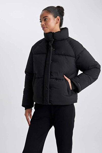 DeFacto A1550AX/BK81 Defacto Kadın Mont BLACK
