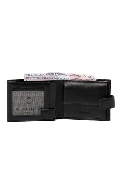 Tergan Black Leather Unisex Wallet 01638A97