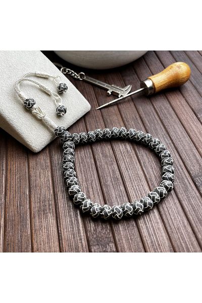 dergah tesbih New Silver Kazaz Knitted Sports Rosary